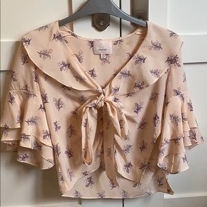Cinq a sept peach blouse with flowers